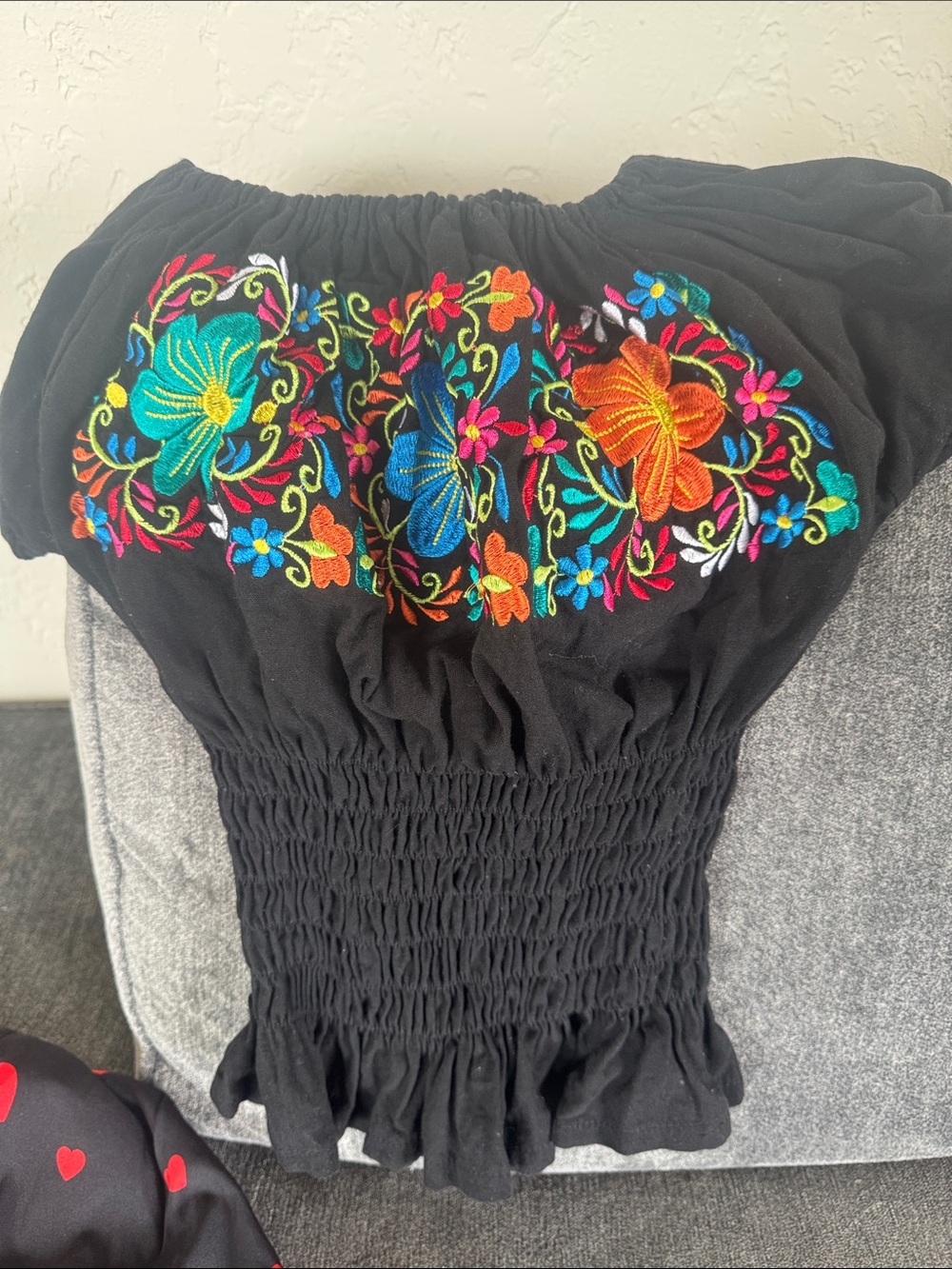 Black Cardigan with Red Hearts - Picture 9 of 9
